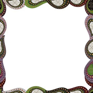 Hand drawn doodle frames. Vector. Picture in brown, gray and white colors. Stock Illustration