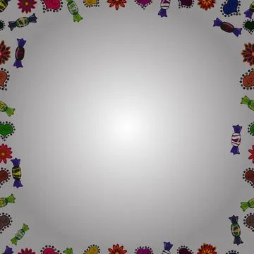 Hand drawn doodle frames. Vector. Picture in red, white and black colors. Stock Illustration