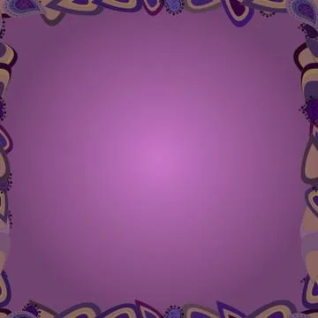 Hand-drawn doodle frames.Illustration in pink, purple and violet colors. Vector Illustrazione stock