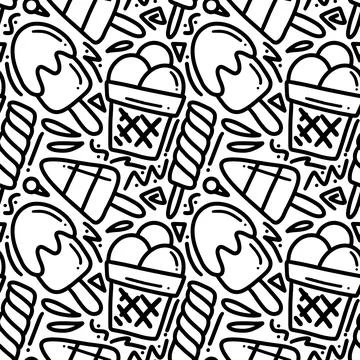 Hand drawn doodle fresh menu on the sunny day Illustrazione stock