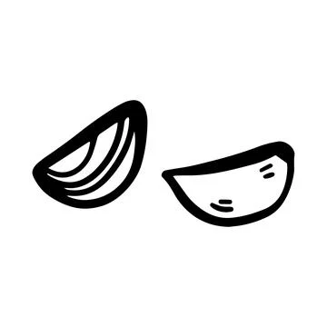 Hand-drawn doodle garlic cloves illustration isolated on a white background.. Stock Illustration
