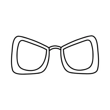 Hand drawn doodle glasses. Vector sketch illustration of black outline eyegla Stock Illustration
