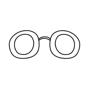 Hand drawn doodle glasses. Vector sketch illustration of black outline eyegla Stock Illustration
