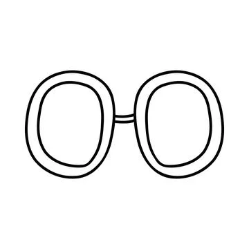 Hand drawn doodle glasses. Vector sketch illustration of black outline eyegla Stock Illustration
