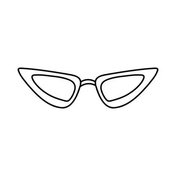 Hand drawn doodle glasses. Vector sketch illustration of black outline eyegla Stock Illustration