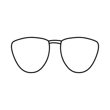 Hand drawn doodle glasses. Vector sketch illustration of black outline eyegla Stock Illustration