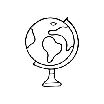 Hand drawn doodle of globe Stock Illustration