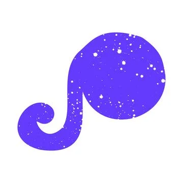 Hand drawn doodle grunge abstract scribble purple shape Stock Illustration