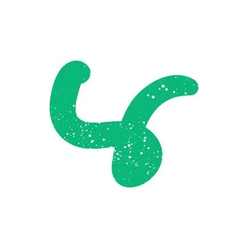 Hand drawn doodle grunge abstract scribble green graphic shape Stock Illustration