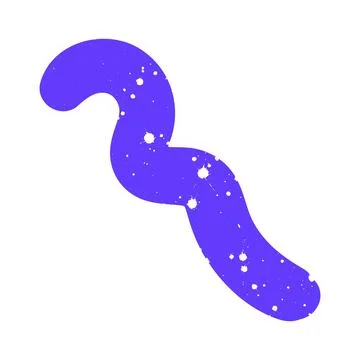 Hand drawn doodle grunge abstract scribble purple graphic element shape Stock Illustration