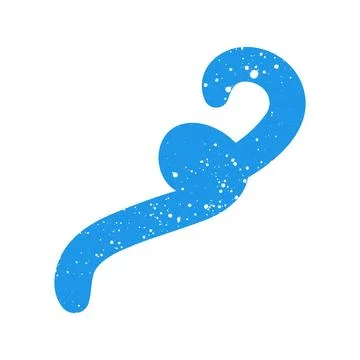 Hand drawn doodle grunge abstract scribble blue graphic element shape Stock Illustration