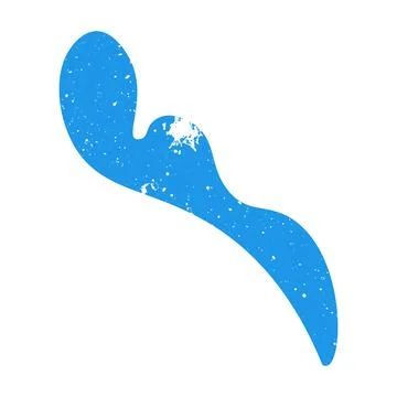 Hand drawn doodle grunge abstract scribble blue graphic curved shape Stock Illustration