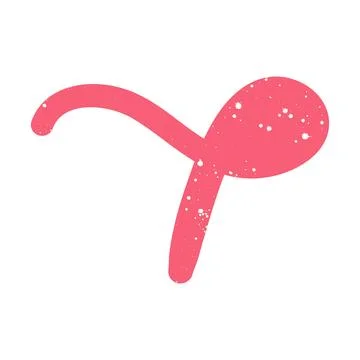 Hand drawn doodle grunge abstract scribble pink graphic curved shape Stock Illustration