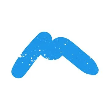 Hand drawn doodle grunge abstract scribble blue single element shape Stock Illustration