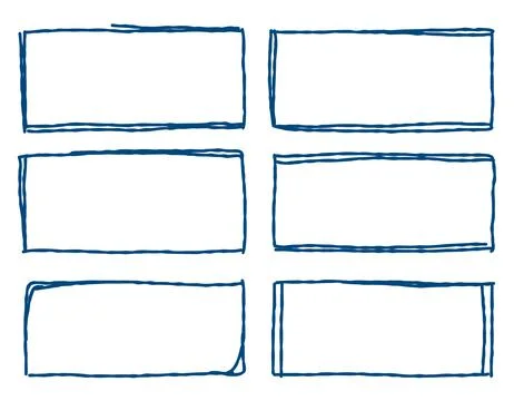 Hand Drawn doodle grunge square highlighter. Frames line in hand drawn styl.. Stock Illustration