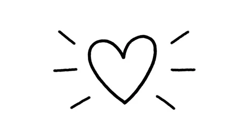 Hand drawn doodle heart with accent marks, stop motion animation Stock Footage 152660597