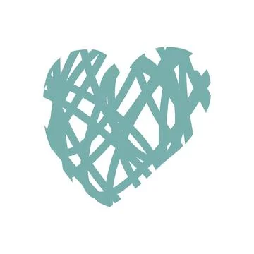 Hand drawn doodle heart. Vector illustration of love symbol Stock Illustration