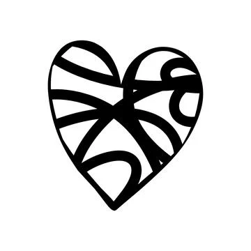 Hand drawn doodle heart. Vector illustration of love symbol Stock Illustration