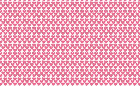 Hand drawn doodle Hearts shape red line seamless pattern heart on white Abs.. Illustrazione stock