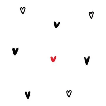 Hand drawn doodle hearts. Vector illustration of love symbol Stock Illustration