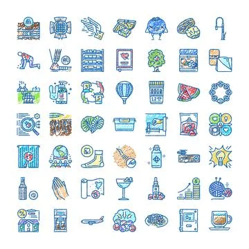 Hand drawn doodle icon collection depicting various concepts Stock Illustration
