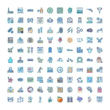 Hand drawn doodle icon collection representing diverse concepts 스톡 일러스트