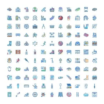 Hand drawn doodle icon collection on white Illustrazione stock