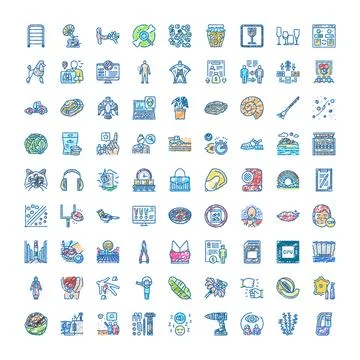 Hand drawn doodle icon collection diverse symbols creativity 스톡 일러스트