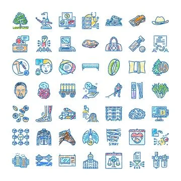 Hand drawn doodle icon collection covering many themes Stock Illustration