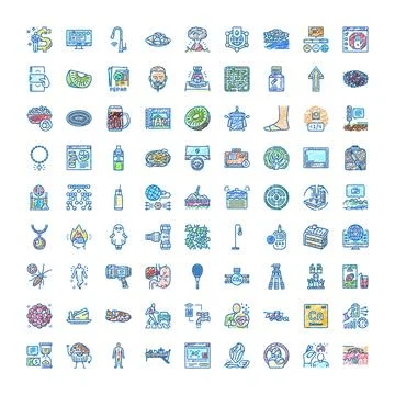 Hand drawn doodle icon collection on white background Stock Illustration