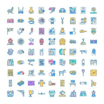 Hand drawn doodle icon set business objects Stock Illustration
