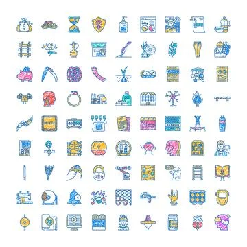Hand drawn doodle icon set illustrating various concepts イラスト素材