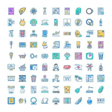 Hand drawn doodle icon set collection Stock Illustration