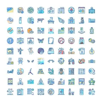 Hand drawn doodle icon set depicting various concepts Stockillustratie