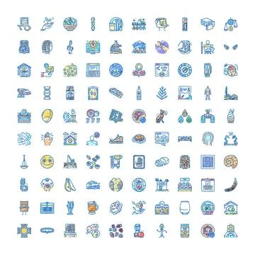 Hand drawn doodle icon set collection Stock Illustration