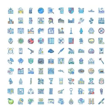 Hand drawn doodle icon set on white background Stock Illustration