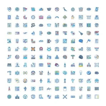 Hand drawn doodle icon set with various concepts Stock Illustration