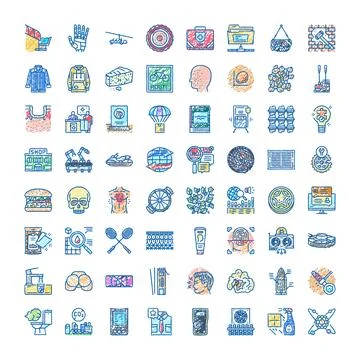 Hand drawn doodle icon set illustrating various concepts イラスト素材