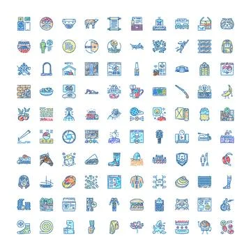 Hand drawn doodle icon set illustrating various concepts イラスト素材