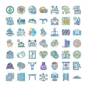 Hand drawn doodle icon set illustrating various concepts イラスト素材