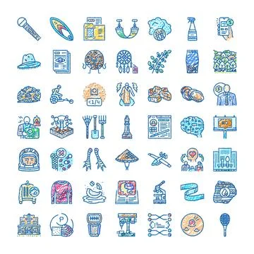 Hand drawn doodle icon set business concepts Stock Illustration