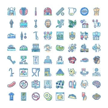 Hand drawn doodle icon set illustrating various concepts Stock Illustration