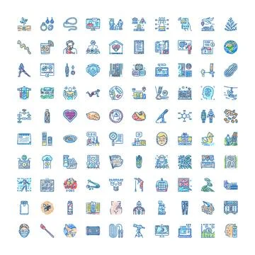 Hand drawn doodle icon set illustrating various concepts Stock Illustration
