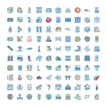 Hand drawn doodle icon set with various concepts Stock Illustration