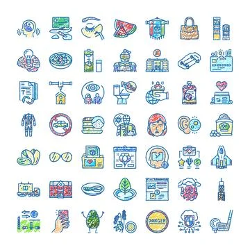 Hand drawn doodle icon set diverse concepts イラスト素材