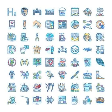 Hand drawn doodle icon set illustrating various concepts Ilustração Stock