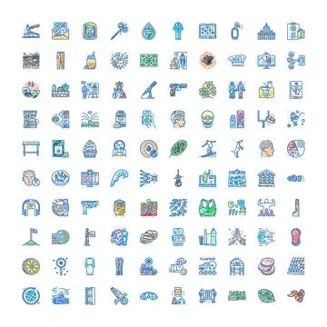 Hand drawn doodle icon set illustrating various concepts イラスト素材