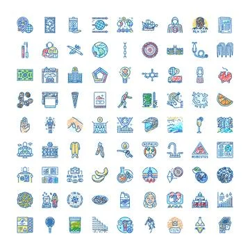 Hand drawn doodle icon set illustrating various concepts 스톡 일러스트