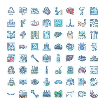 Hand drawn doodle icon set illustrating various concepts イラスト素材