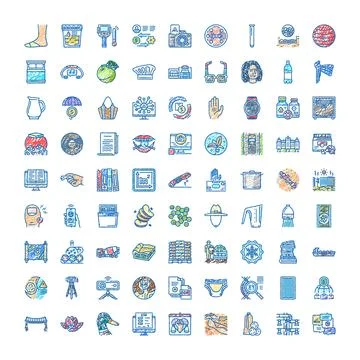 Hand drawn doodle icon set illustrating various concepts Stock Illustration